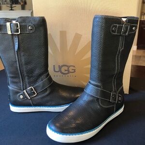 UGG Black Leather Sneaker Style Boots - **you won’t find these anywhere!